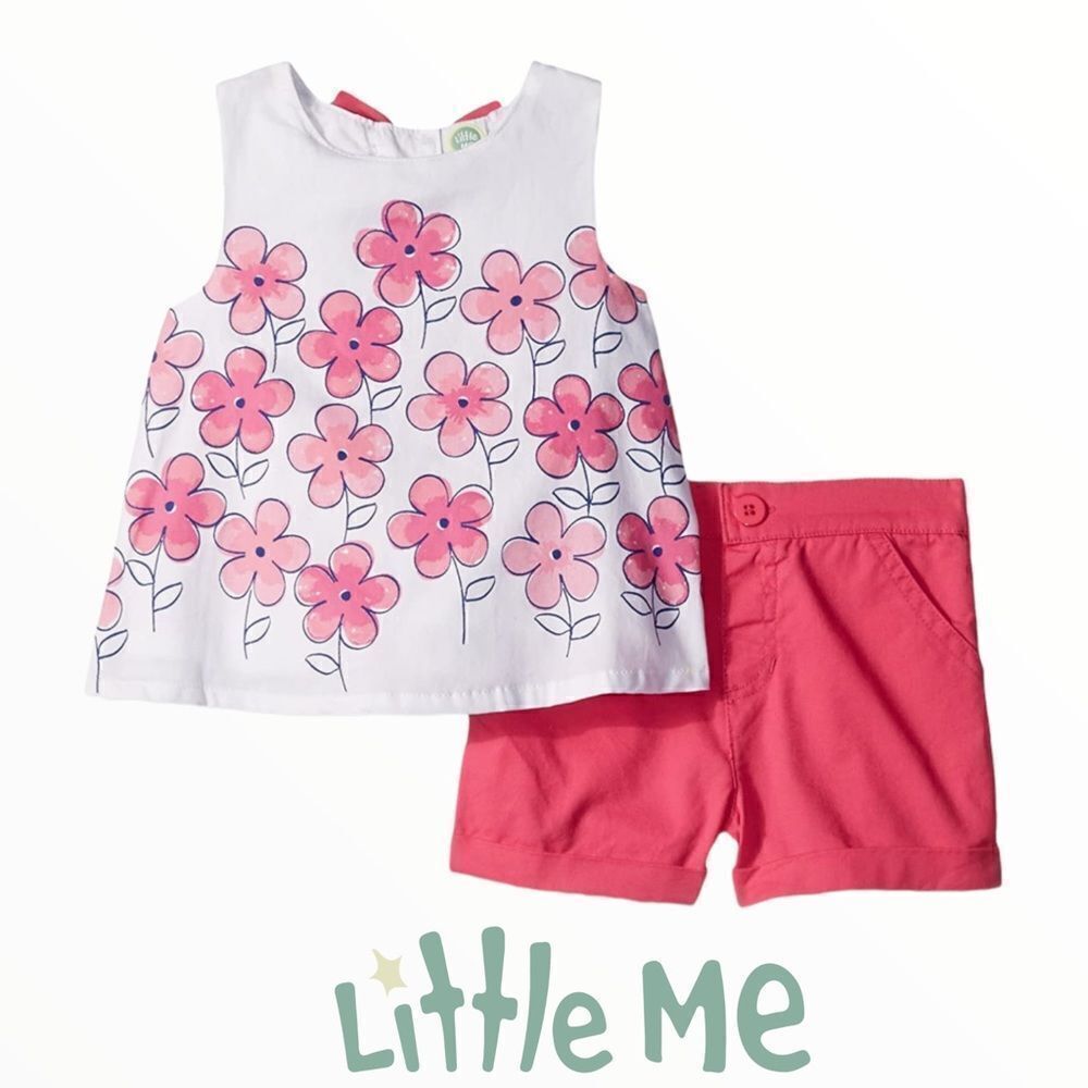 LITTLE ME | Fuchsia | DAISY WOVEN SHORT SET